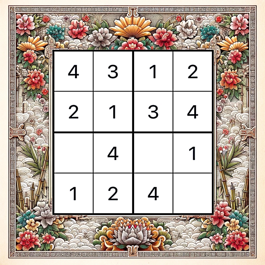 An ornate 4x4 puzzle